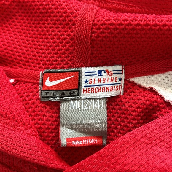 Nike Anaheim Angels Red Hooded Pullover FitDry Sweatshirt - Picture 8 of 8